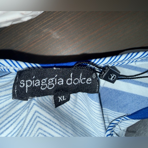 NWOT Blue and White Chevron Maxi Dress - Picture 6 of 6